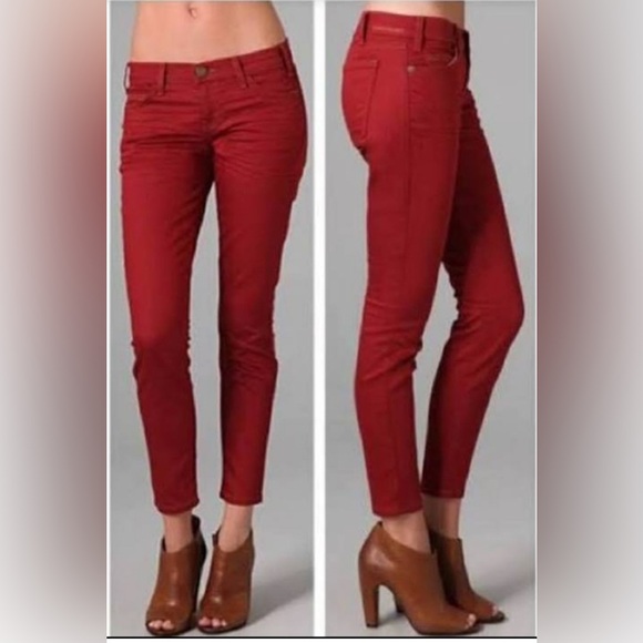 Current/Elliott Pants - Current Elliot The Stiletto Rodeo Red Skinny Jeans 25